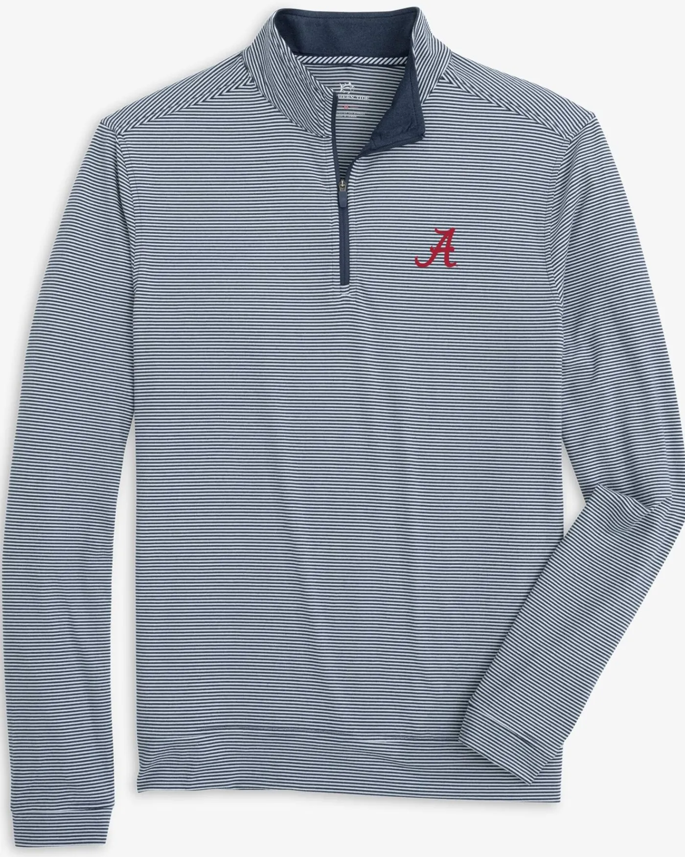 Online Southern Tide Alabama Crimson Tide Cruiser Micro-Stripe Heather Quarter Zip