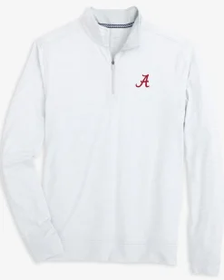 Online Southern Tide Alabama Crimson Tide Cruiser Micro-Stripe Heather Quarter Zip
