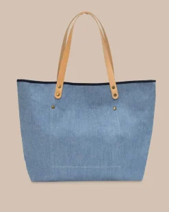 Hot Southern Tide All Day Denim Tote Navy