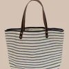Best Sale Southern Tide All Day Stripe Tote Navy