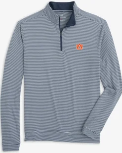 Sale Southern Tide Auburn Tigers Cruiser Micro-Stripe Heather Quarter Zip