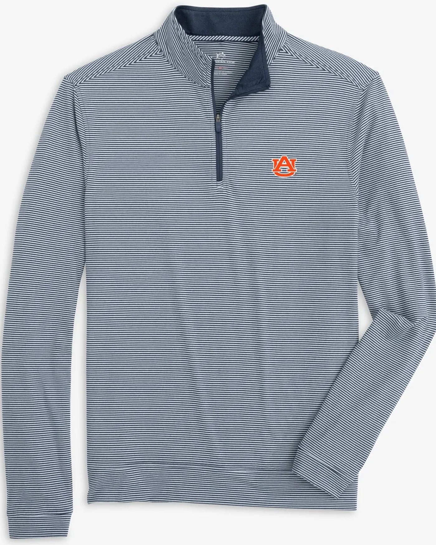 Sale Southern Tide Auburn Tigers Cruiser Micro-Stripe Heather Quarter Zip