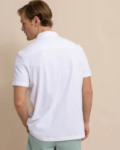 Flash Sale Southern Tide Beachcast Solid Knit Short Sleeve Sport Shirt Classic White