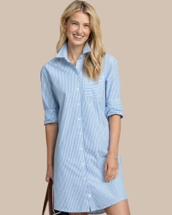 Outlet Southern Tide Cam Stripe Poplin Dress
