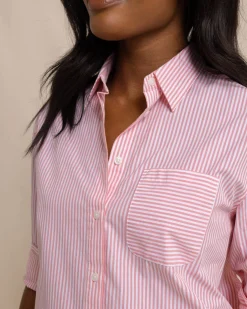 Outlet Southern Tide Cam Stripe Poplin Dress