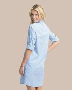 Discount Southern Tide Cam Stripe Poplin Dress