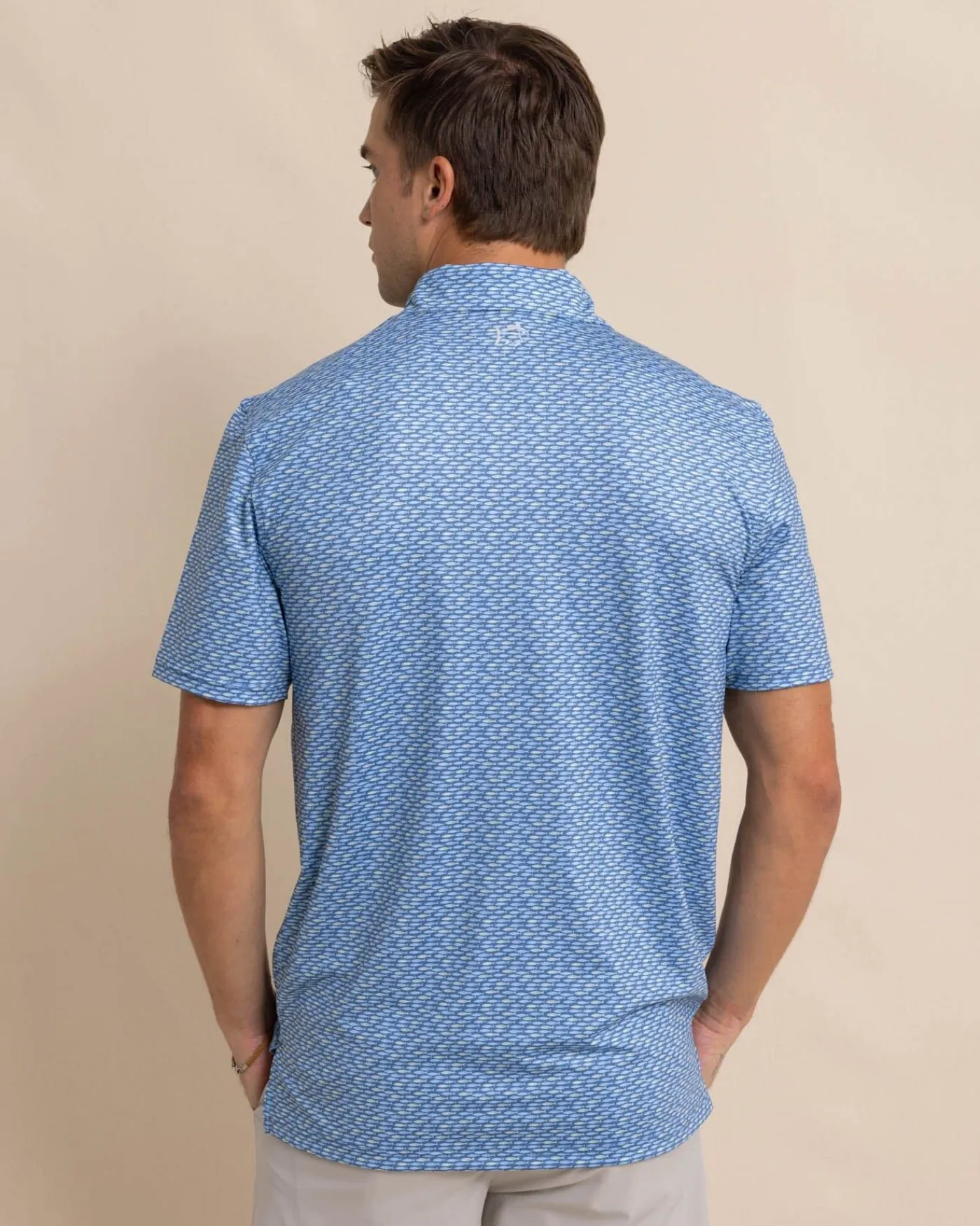 Discount Southern Tide Driver Casual Water Printed Polo Coronet Blue