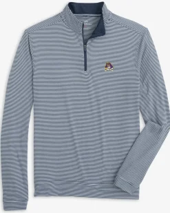 Cheap Southern Tide East Carolina Cruiser Micro-Stripe Heather Quarter Zip Heather Navy