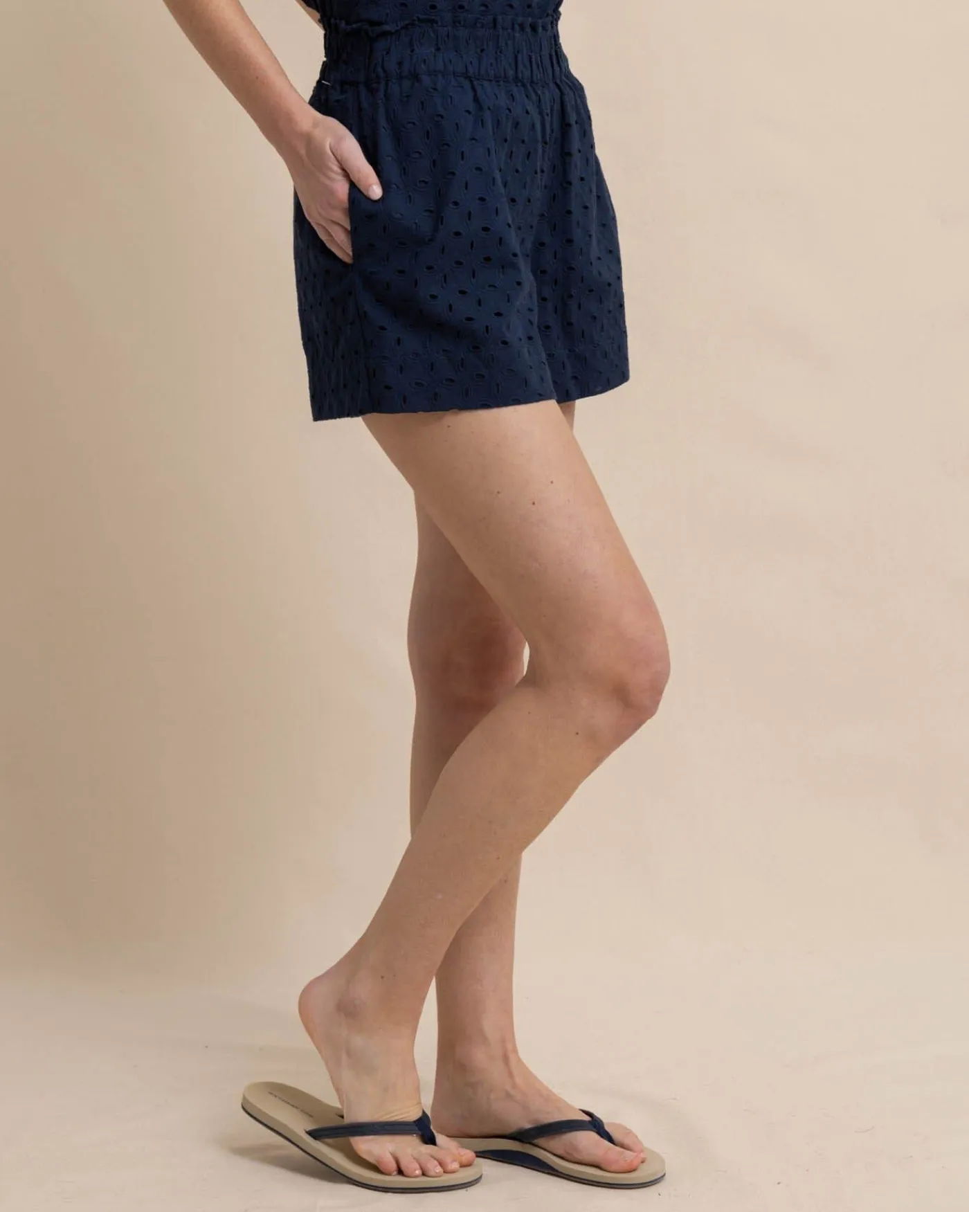 Fashion Southern Tide Elyse Eyelet Short Dress Blue