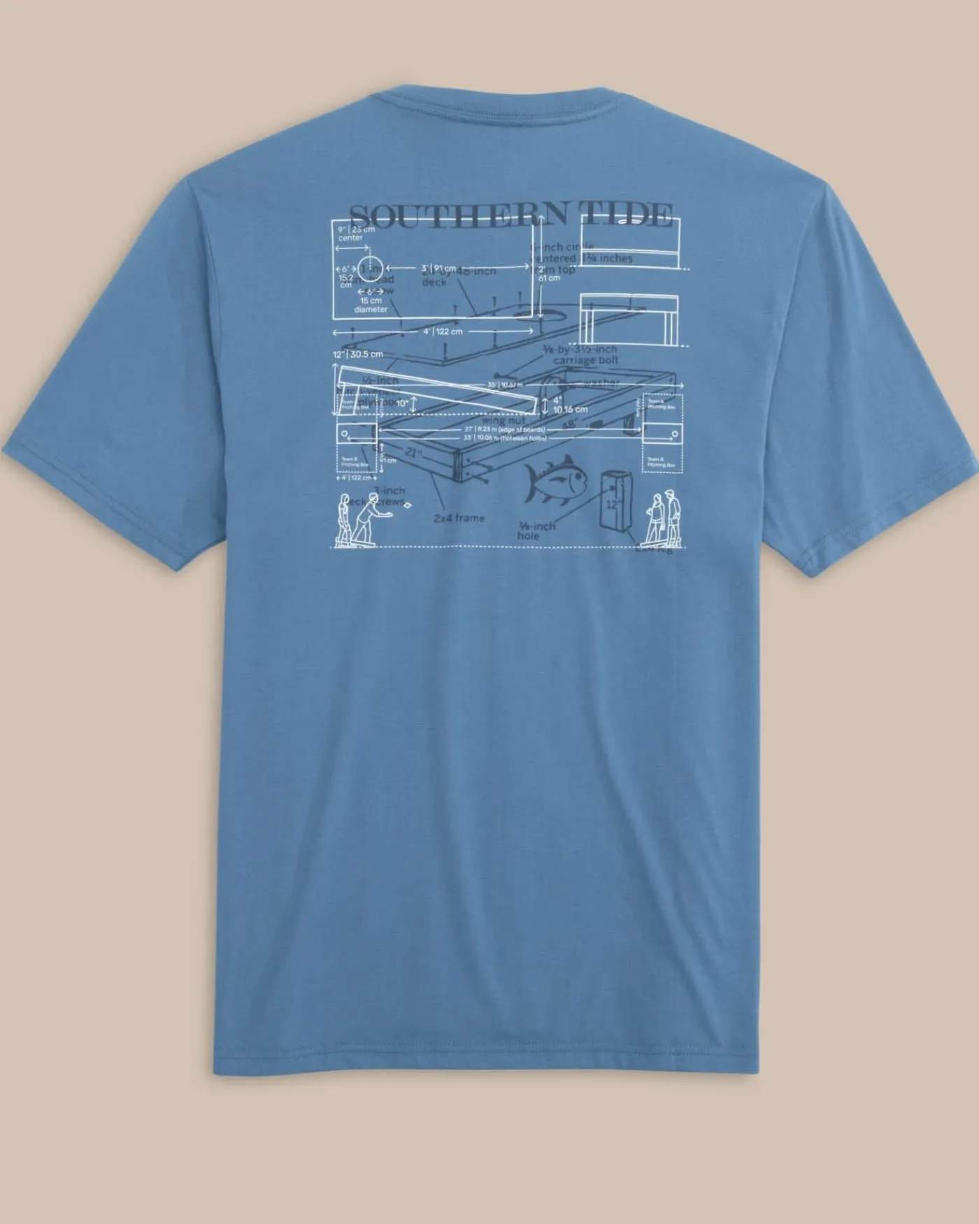 Discount Southern Tide How-To Cornhole Short Sleeve T-Shirt Coronet Blue