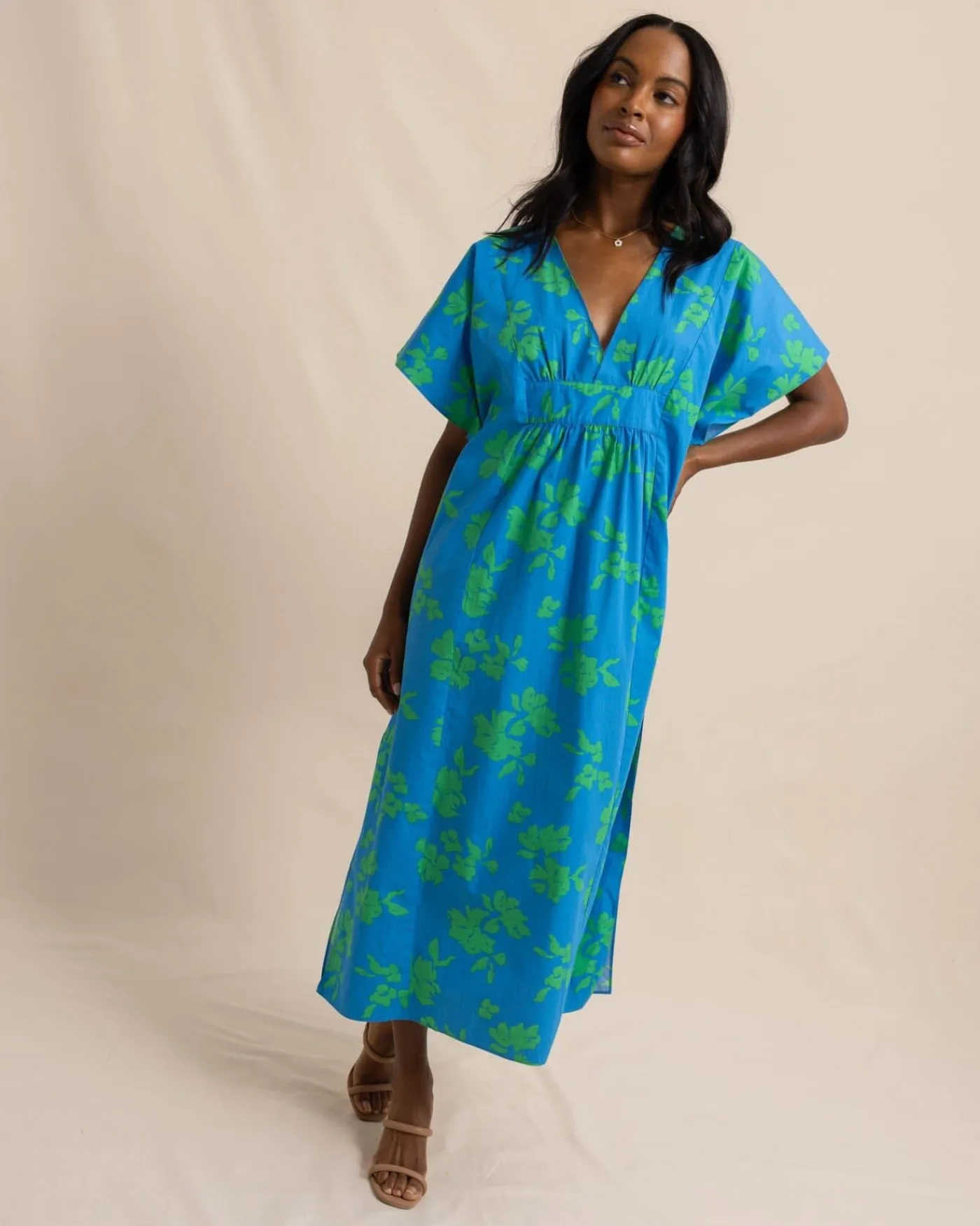 Outlet Southern Tide Journi Hour Of Flowers Caftan Swedish Blue