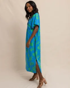 Outlet Southern Tide Journi Hour Of Flowers Caftan Swedish Blue