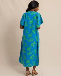 Outlet Southern Tide Journi Hour Of Flowers Caftan Swedish Blue