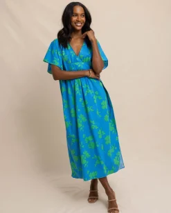 Fashion Southern Tide Journi Hour Of Flowers Caftan Swedish Blue