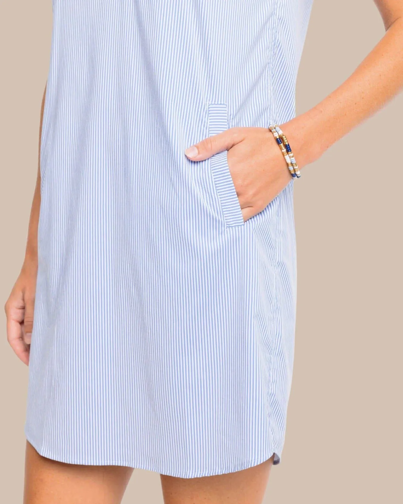 Clearance Southern Tide Kamryn Brrr°® Intercoastal Stripe Dress Cobalt Blue