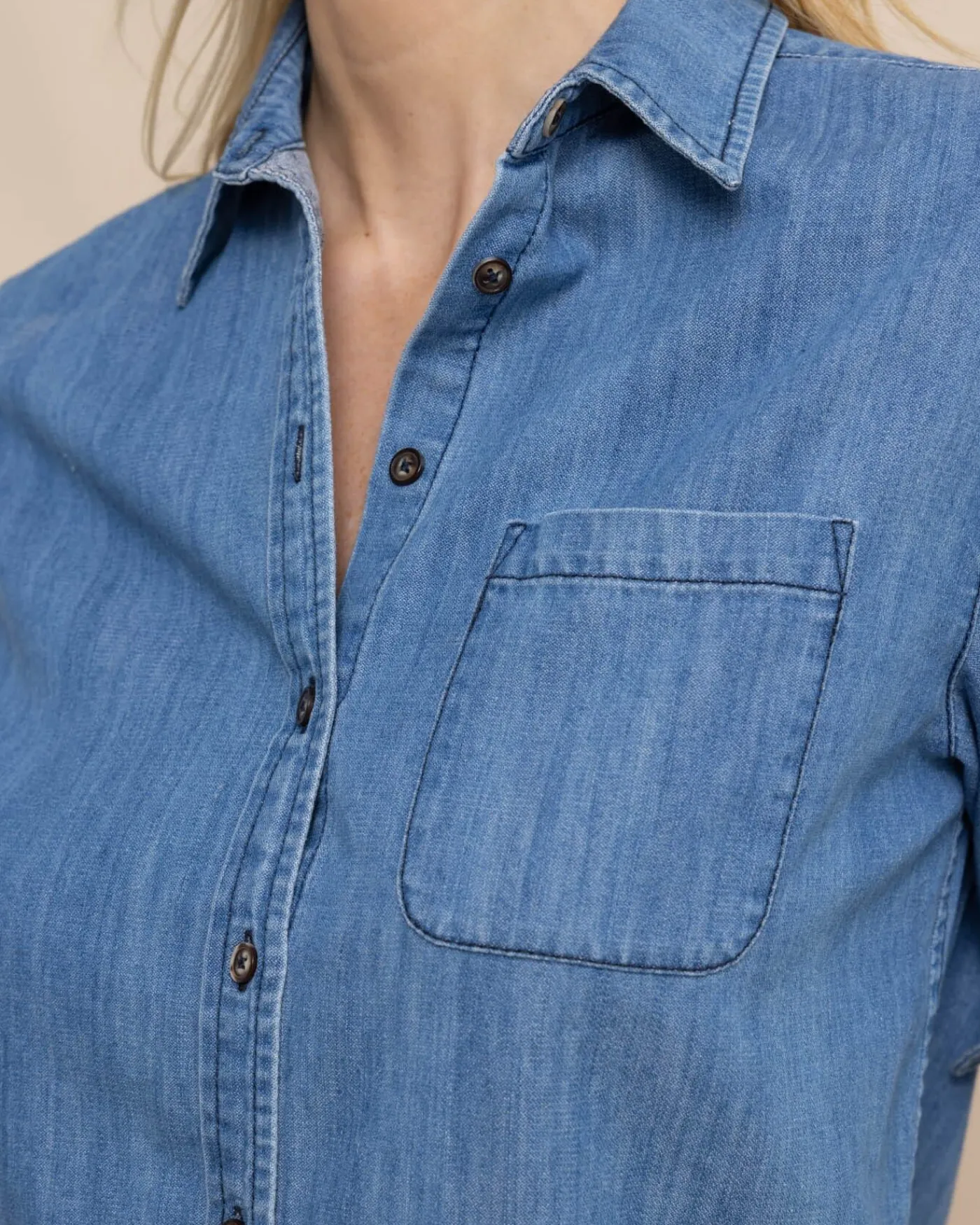 Online Southern Tide Katherine Denim Shirt Medium Wash Indigo