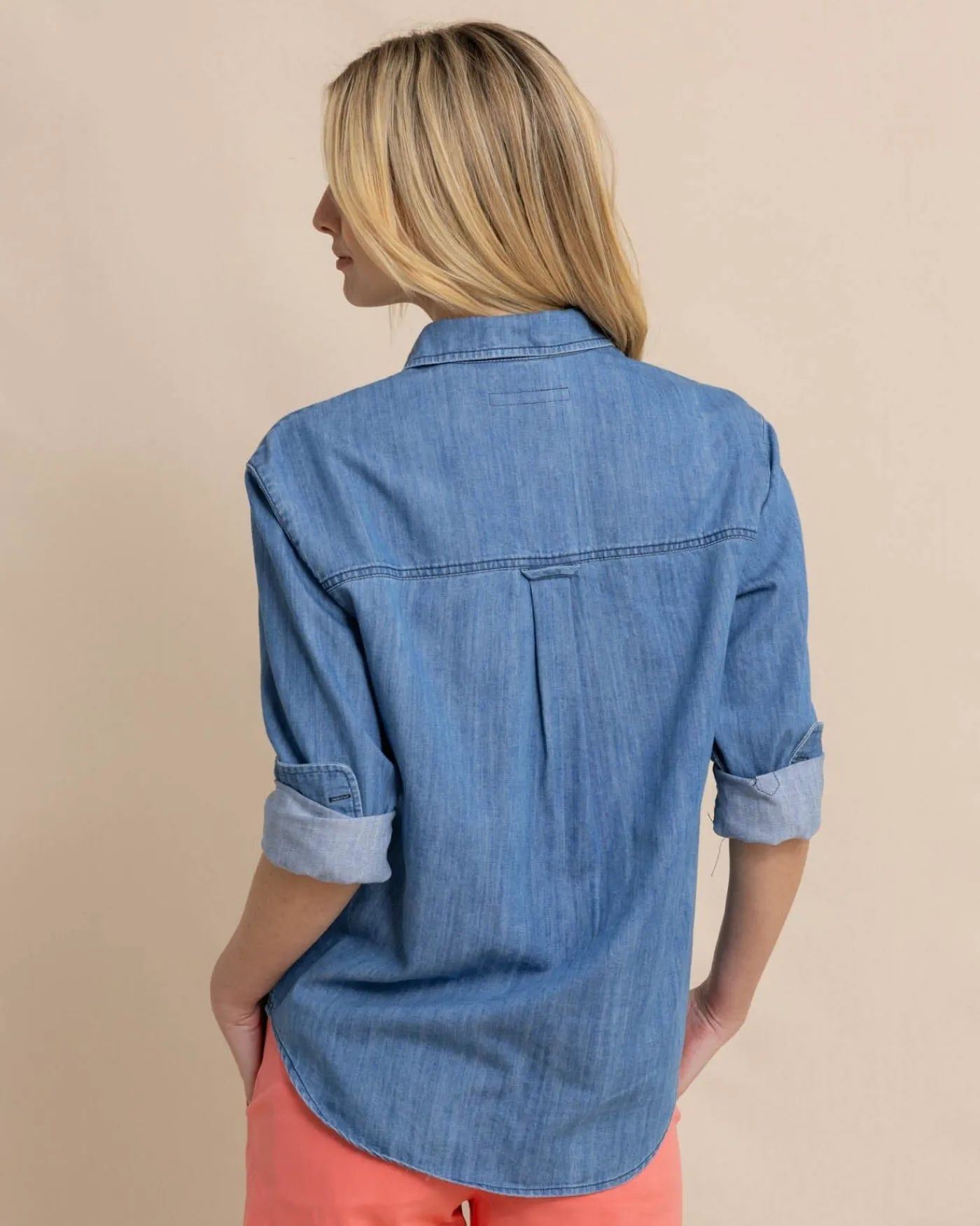 Online Southern Tide Katherine Denim Shirt Medium Wash Indigo