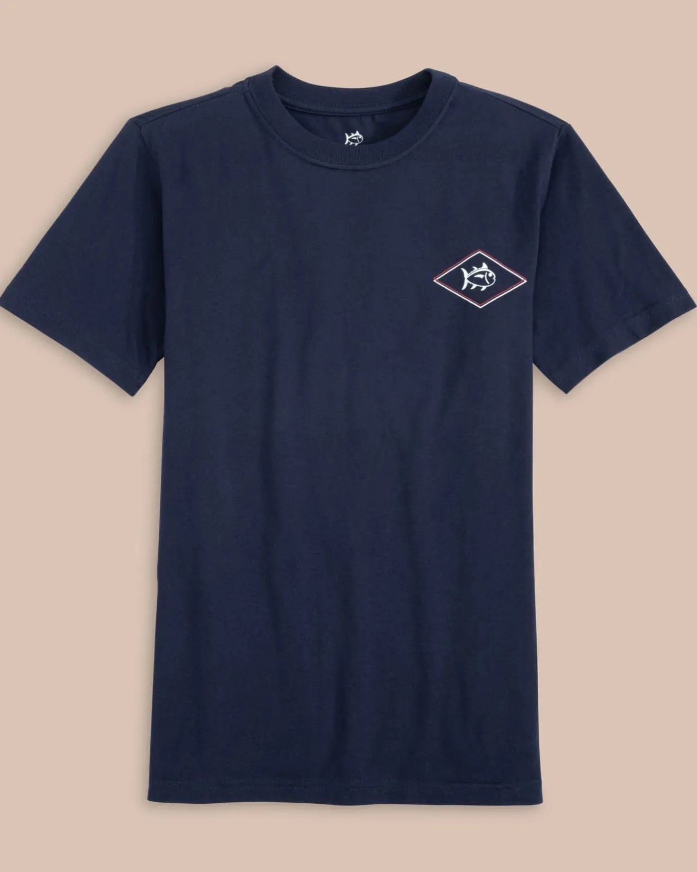 Fashion Southern Tide Kids Rod And Reel Flag Short Sleeve T-Shirt True Navy