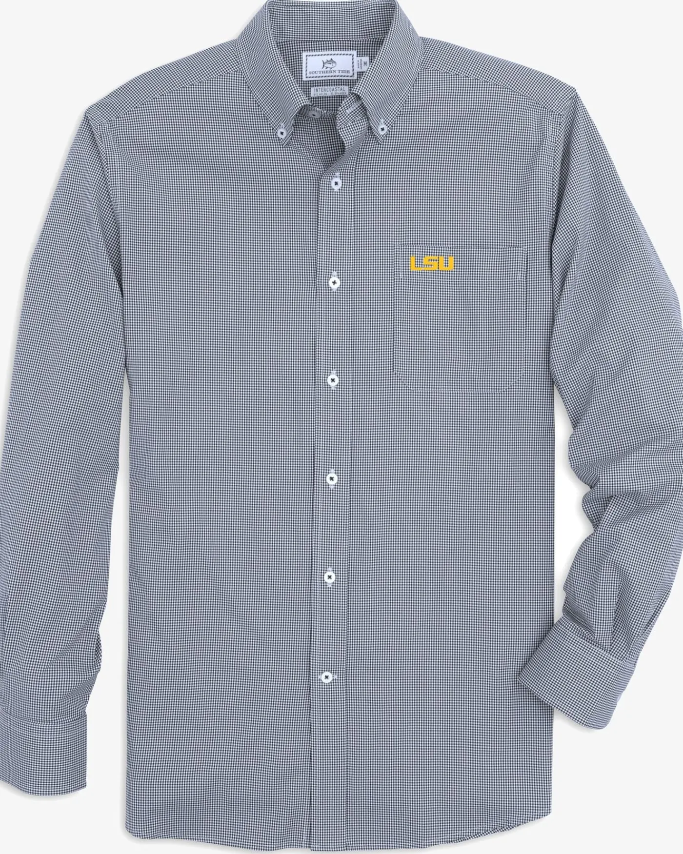 Sale Southern Tide Lsu Tigers Gingham Button Down Shirt Navy