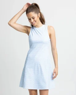 Discount Southern Tide Lyllee Printed Performance Dress Classic White