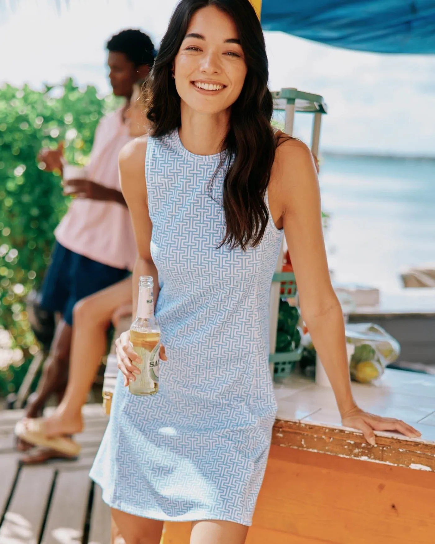 Discount Southern Tide Lyllee Printed Performance Dress Classic White