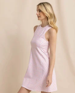 Clearance Southern Tide Lyllee Striped Performance Dress Classic White