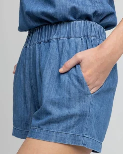 Best Sale Southern Tide Mary Ellen Denim Short Medium Wash Indigo