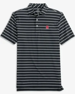 Discount Southern Tide Nc State Wolfpack Brrr°®-Eeze Desmond Stripe Polo Black