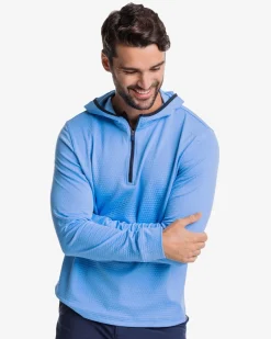 Fashion Southern Tide Scuttle Heather Performance Quarter Zip Hoodie