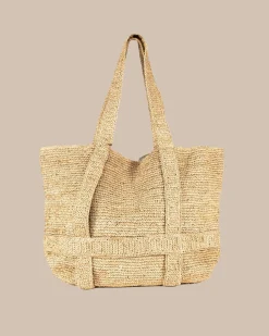 Sale Southern Tide Straw Traveler Tote Natural