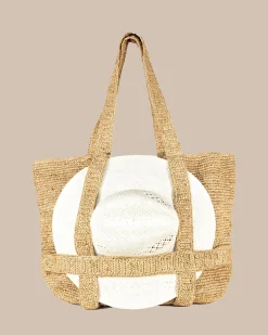 Shop Southern Tide Straw Traveler Tote Natural