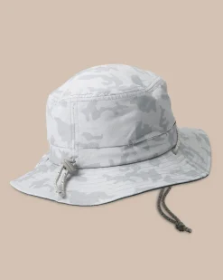 Outlet Southern Tide Waterway Camo Print Performance Sun Hat - Grey Seagull Grey