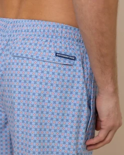 Hot Southern Tide White Lotus Swim Trunk Clearwater Blue