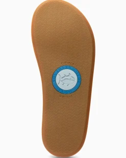 Outlet Southern Tide Womens Coral Leather Weekend Flipjacks Conch Shell
