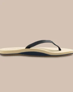 Hot Southern Tide Women'S Navy Leather Weekend Flipjacks Nautical Navy