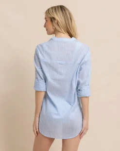 Cheap Southern Tide Wrenley Airy Cotton Tunic Clearwater Blue