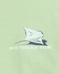 Shop Southern Tide Youth Yachts Of Stingrays Short Sleeve T-Shirt Smoke Green